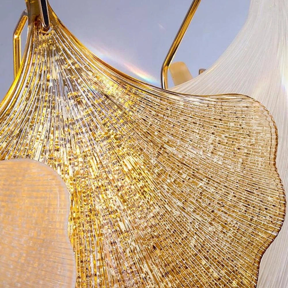 B&B Golden Leaf Petal Chandelier – Artistic Hanging Light