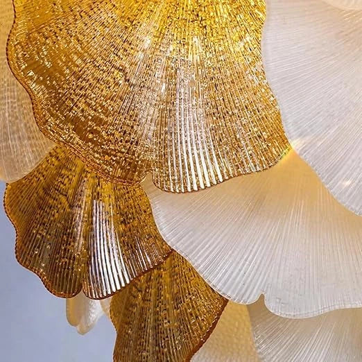 B&B Golden Leaf Petal Chandelier – Artistic Hanging Light