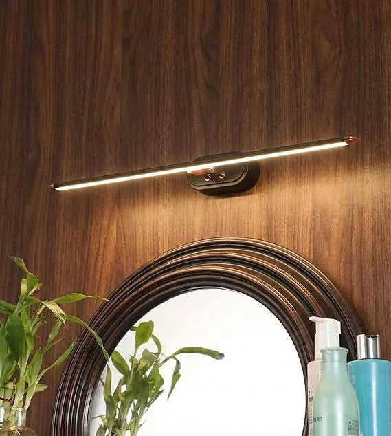 B&B Modern Black LED Wall Light with Copper Accents