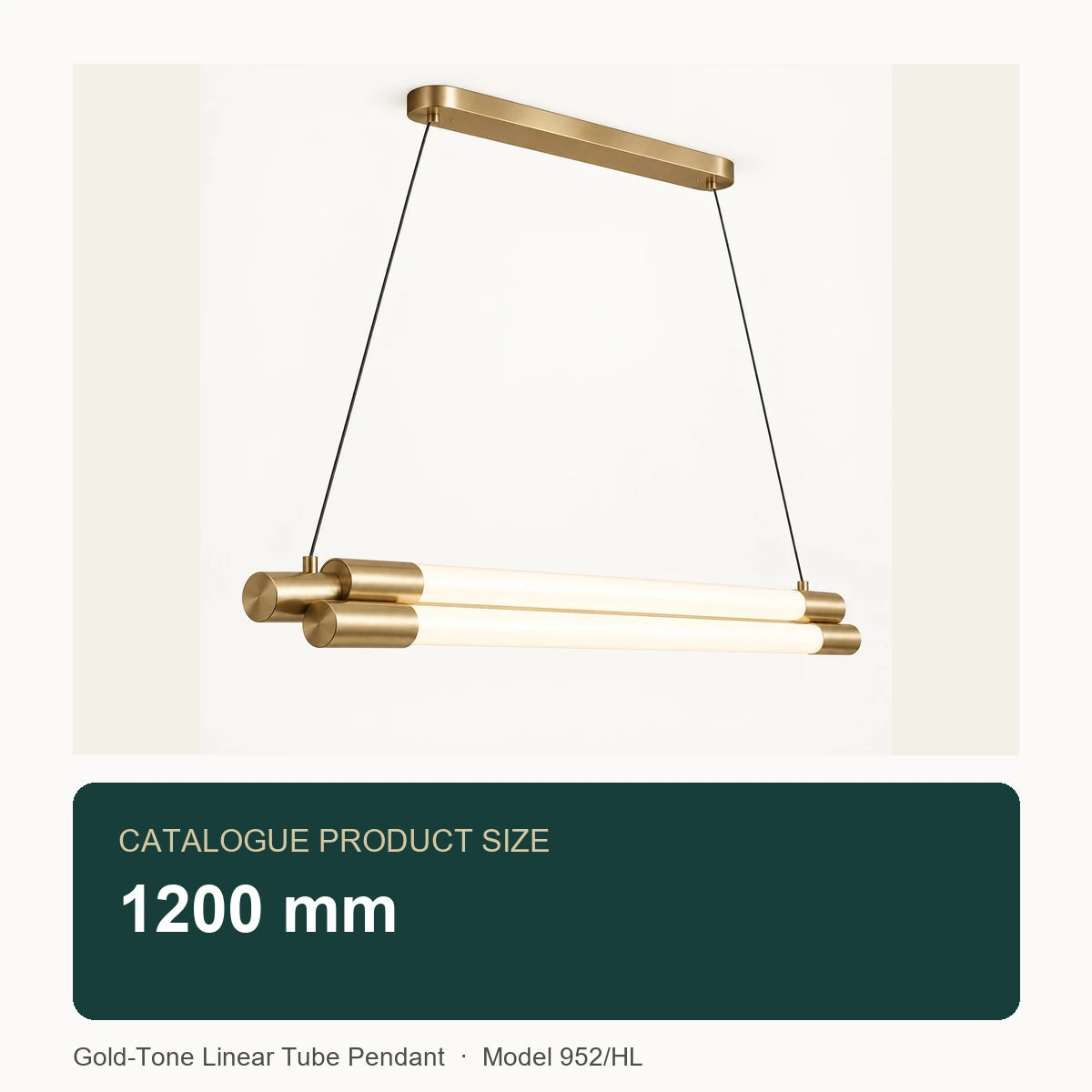 Gold-Tone Linear Tube Pendant catalogue size 1200 mm; model 952/HL