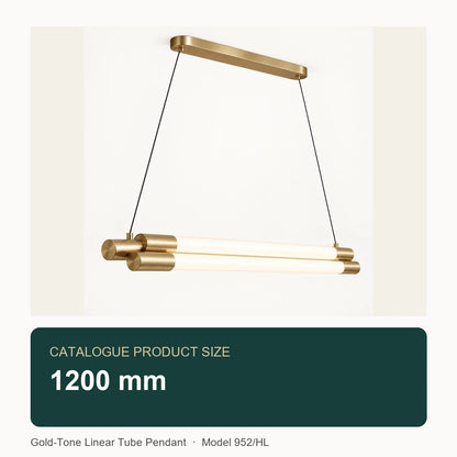 Gold-Tone Linear Tube Pendant catalogue size 1200 mm; model 952/HL