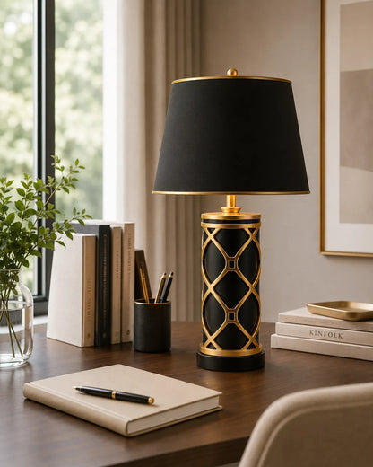 B&B Black Gold Halo Table Lamp - Bliss and Birch