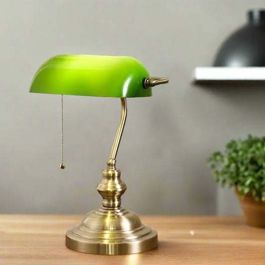 Heritage Banker’s Desk Lamp (Emerald Green)