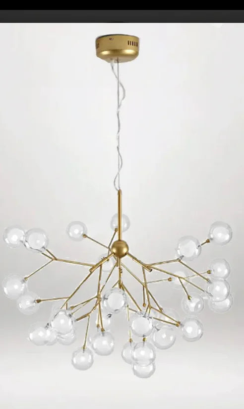 Hand‑Blown Clear & Frosted Glass Chandelier – 36‑Light Elegance