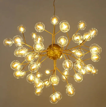 Hand‑Blown Clear & Frosted Glass Chandelier – 36‑Light Elegance