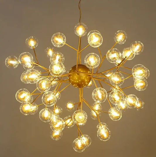 Hand‑Blown Clear & Frosted Glass Chandelier – 36‑Light Elegance