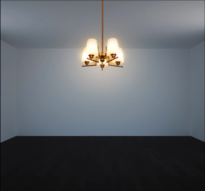 5 Lamp Gold Chandelier