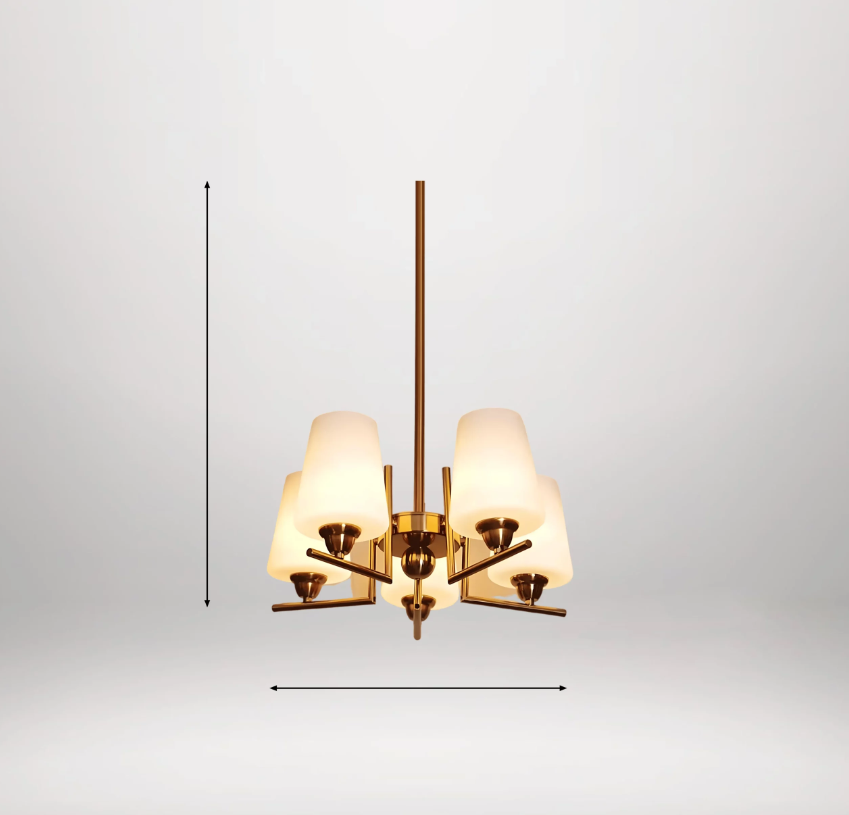 5 Lamp Gold Chandelier
