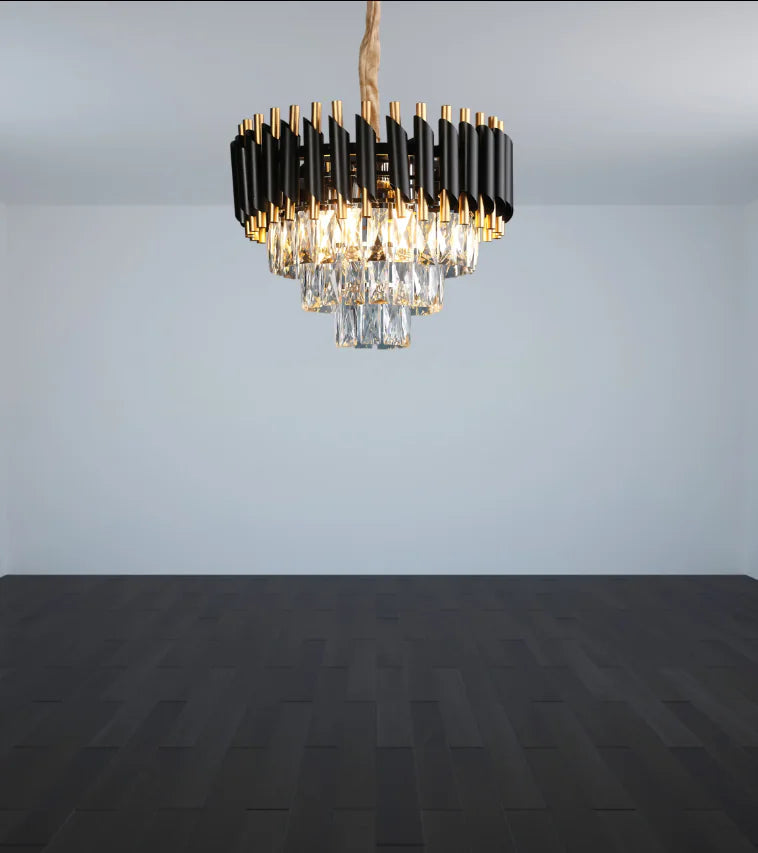 LuxeGlow Crystal Chandelier – Modern Glamour & Warm Light