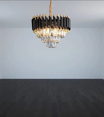 LuxeGlow Crystal Chandelier – Modern Glamour & Warm Light