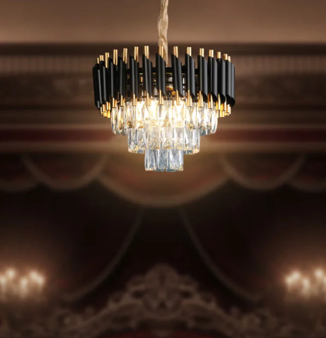 LuxeGlow Crystal Chandelier – Modern Glamour & Warm Light