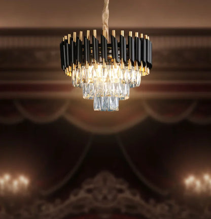LuxeGlow Crystal Chandelier – Modern Glamour & Warm Light