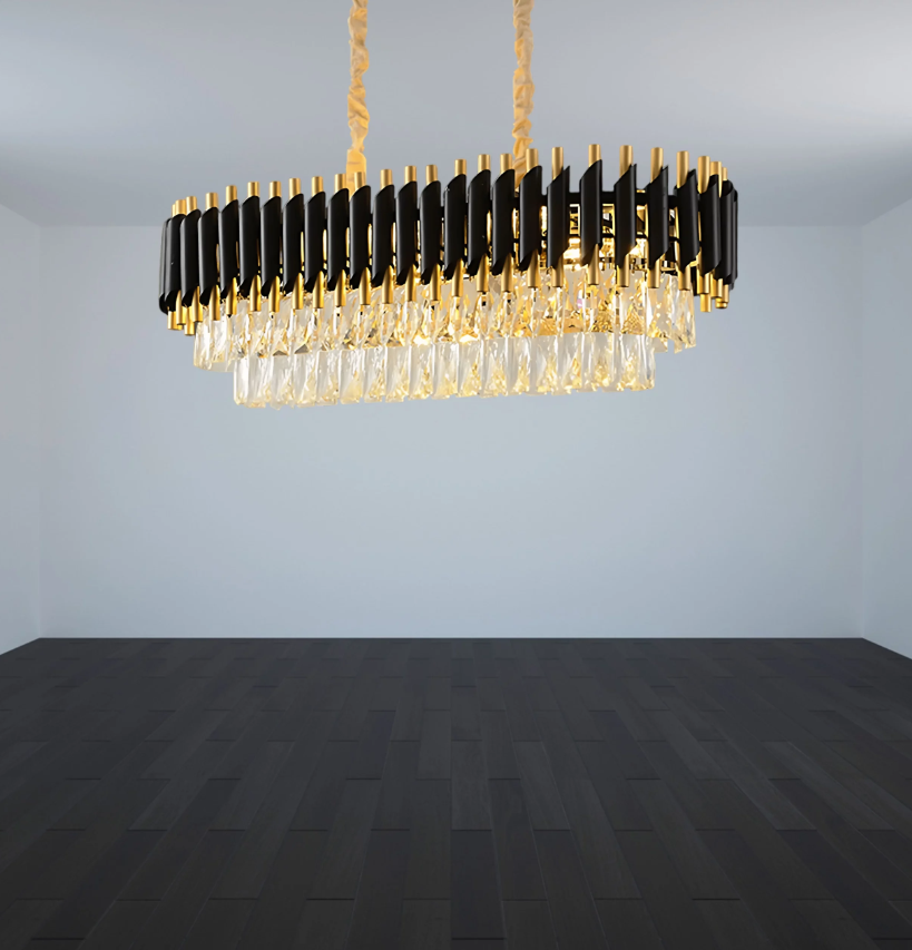 B&B Opulent Onyx Gold Chandelier