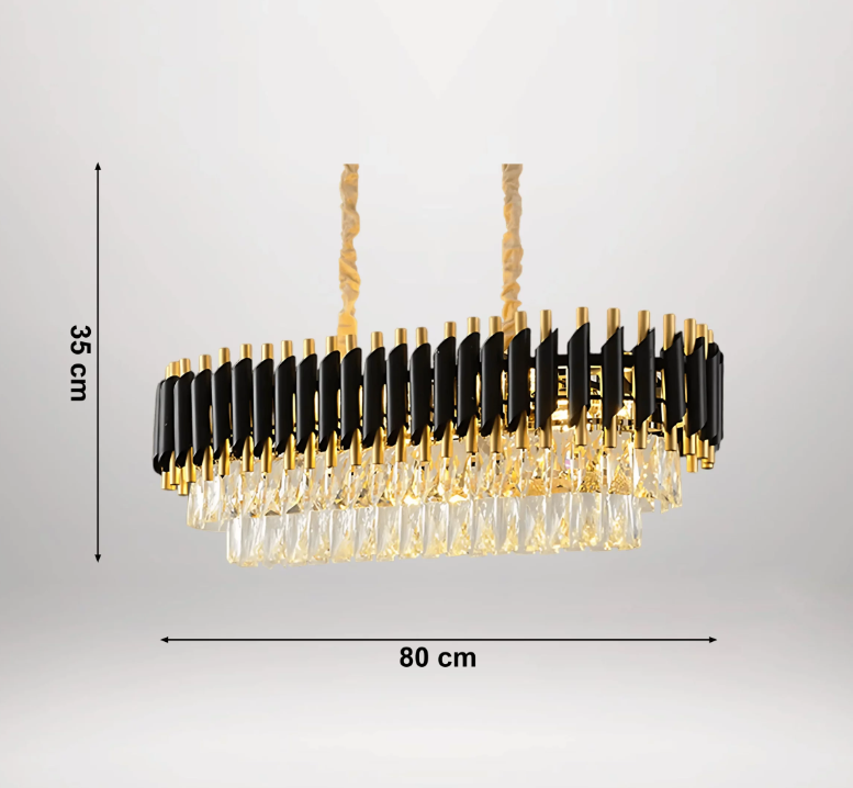 B&B Opulent Onyx Gold Chandelier