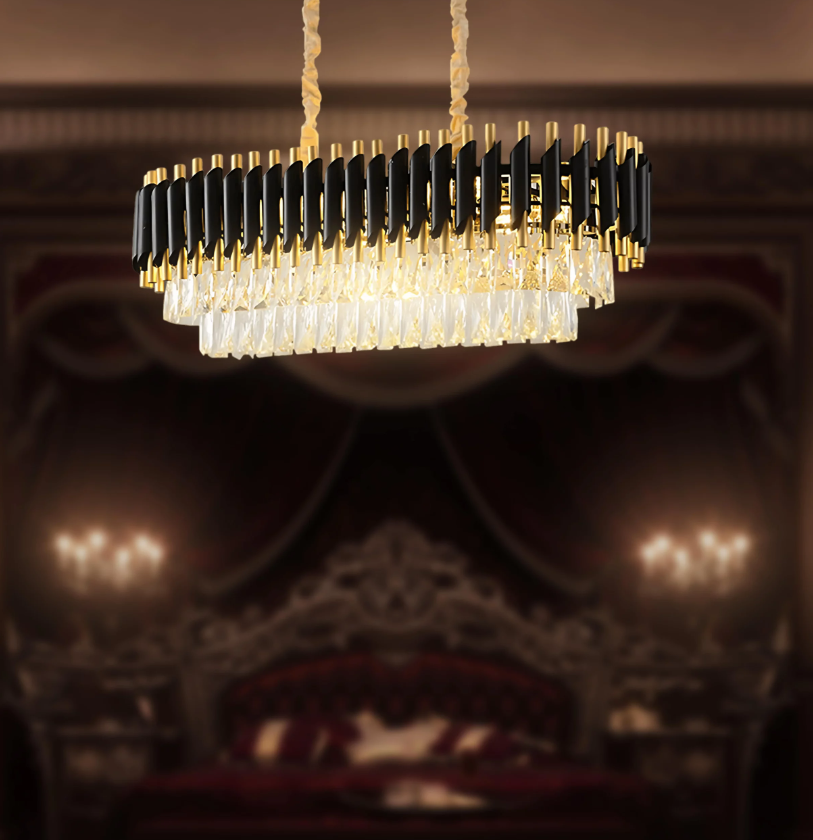 B&B Opulent Onyx Gold Chandelier
