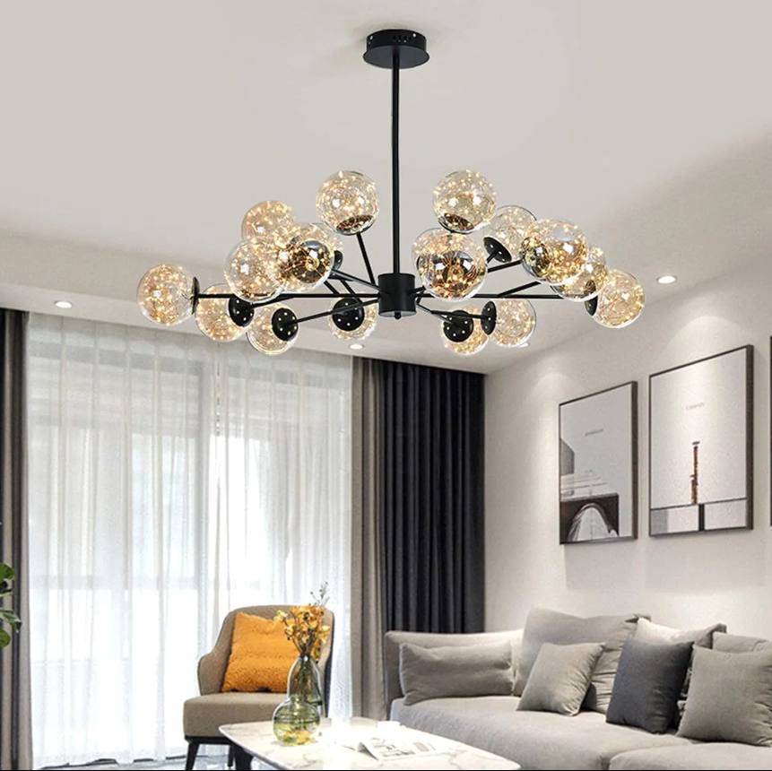 B&B Modern 12 Glass Chandelier