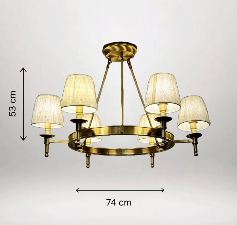 B&B Brass Modern Chandelier