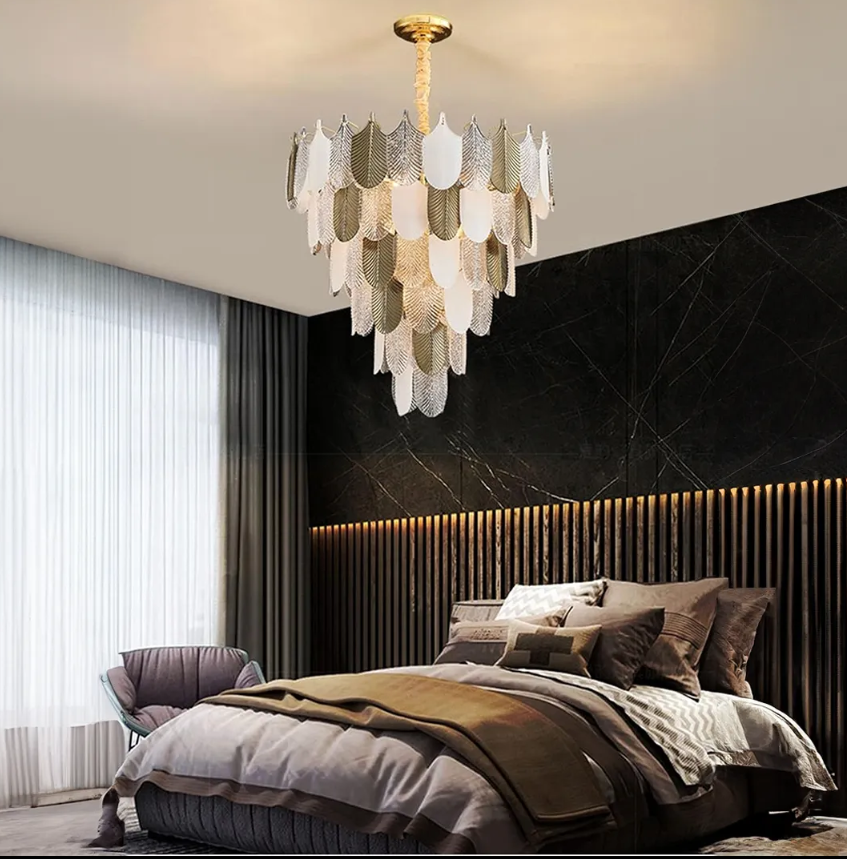 B&B Glam Frost Gold Chandelier