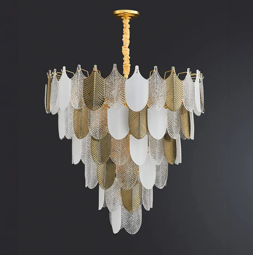 B&B Glam Frost Gold Chandelier