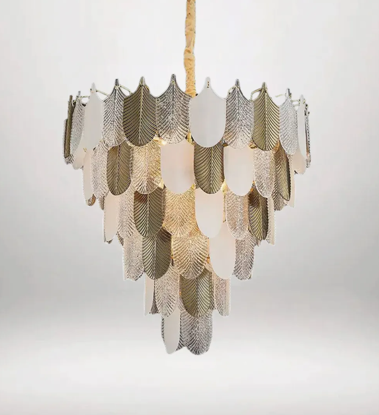 B&B Glam Frost Gold Chandelier