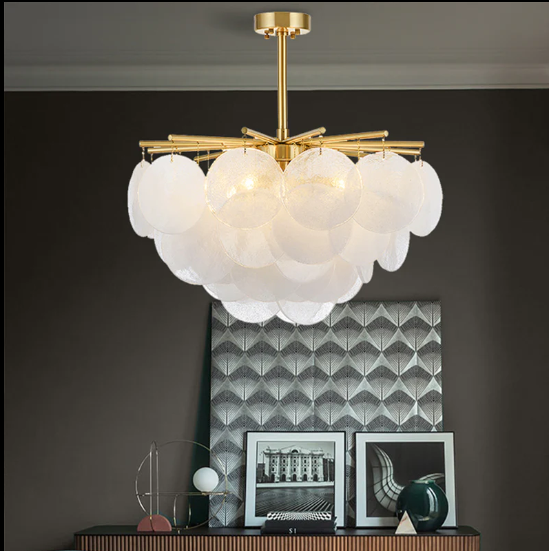 B&B Seedy Glass Disc Ceiling Chandelier