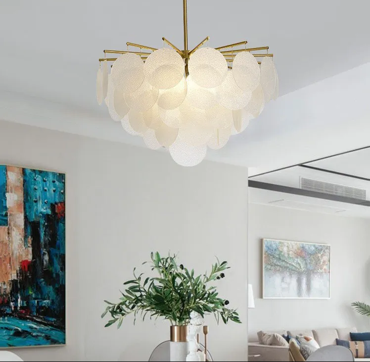 B&B Seedy Glass Disc Ceiling Chandelier