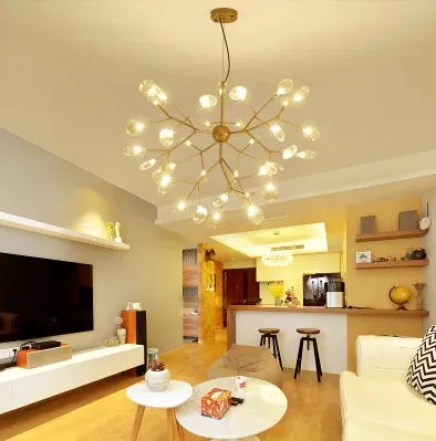 B&B Firefly Gold Amber Chandelier