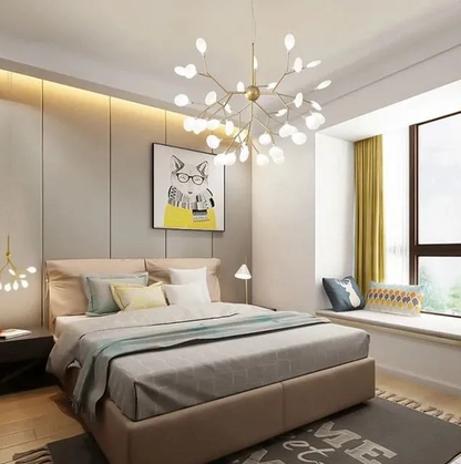 B&B Firefly Gold Frosted Chandelier - Bliss and Birch