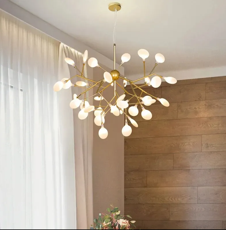 B&B Firefly Gold Frosted Chandelier