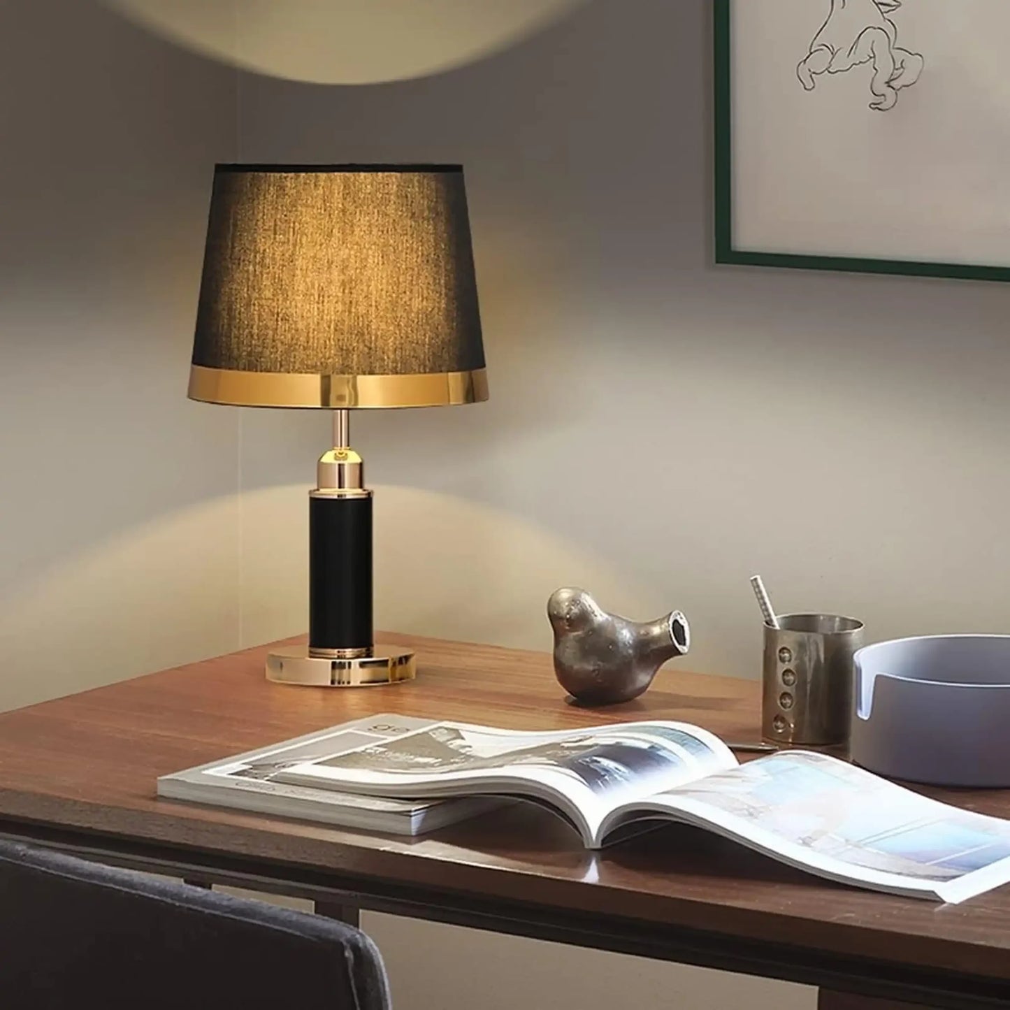 B&B Arthur Metal Table Lamp - Black