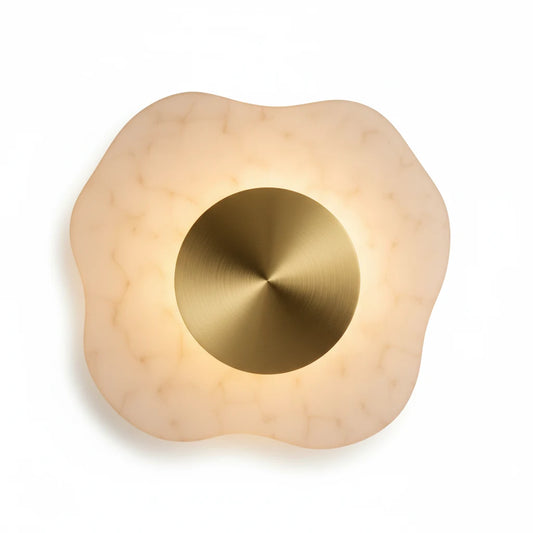 B&B Helios Round Marble & Brass Wall Sconce | Luxury Modern Wall Light - Bliss and Birch