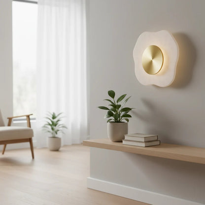 B&B Helios Round Marble & Brass Wall Sconce | Luxury Modern Wall Light