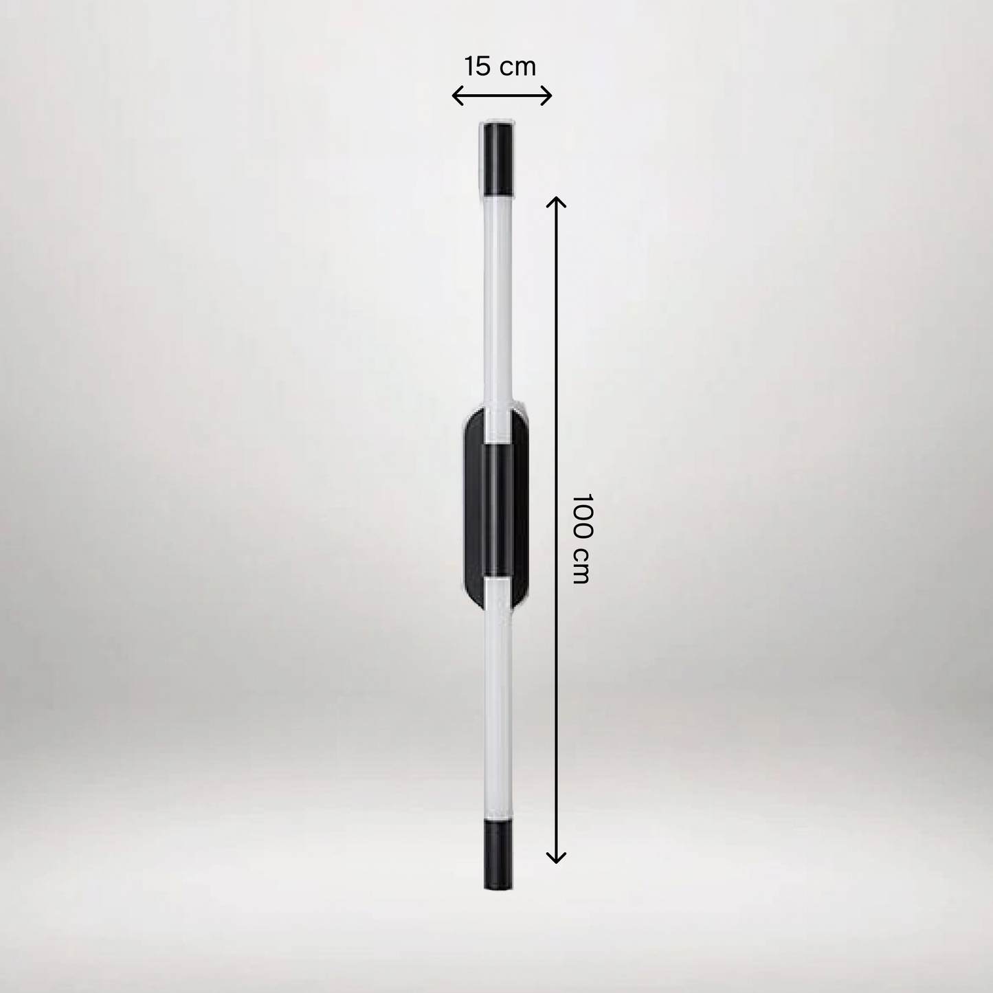 B&B Black Long Tube Wall Light