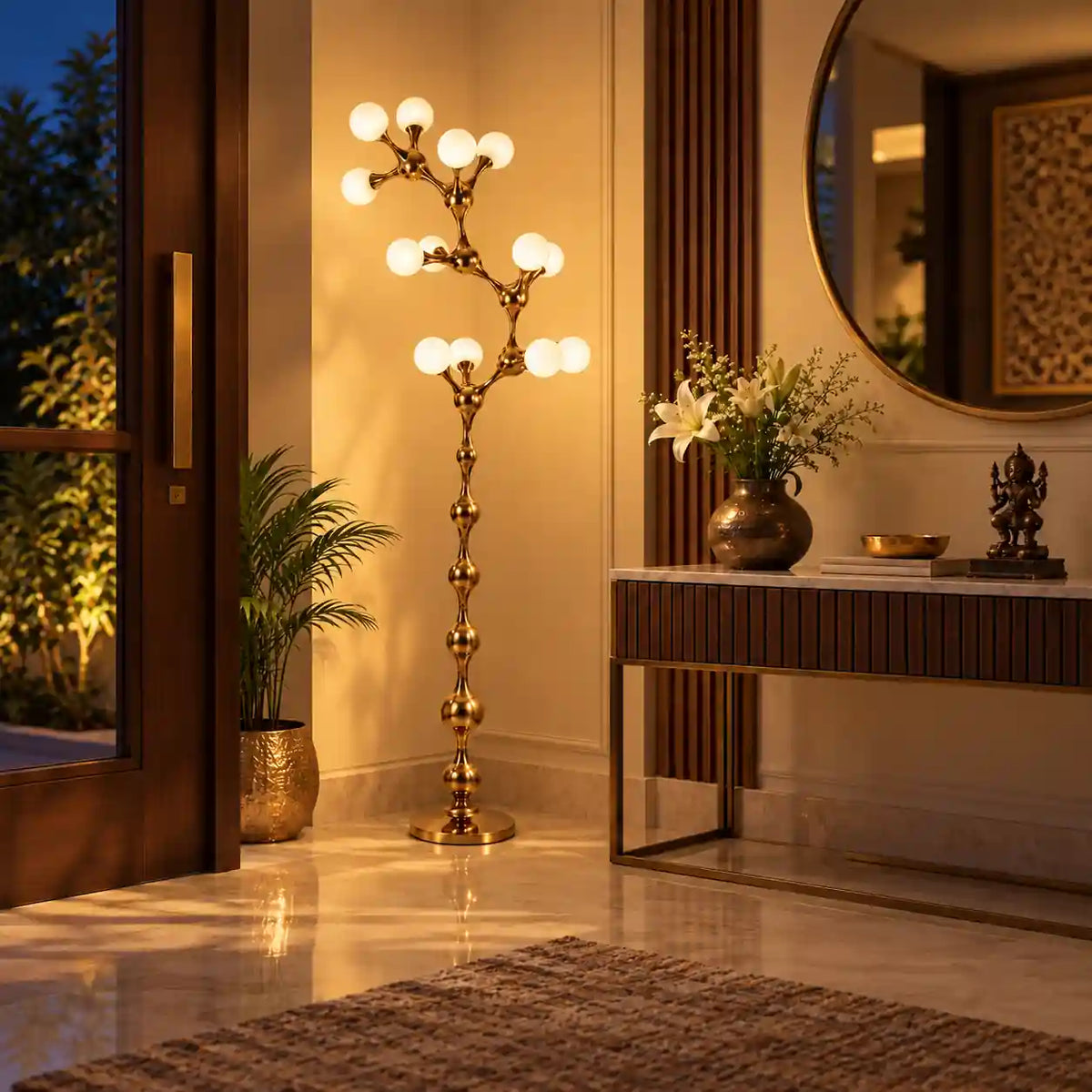 Bliss & Birch Vertical Vine Globe Floor Lamp