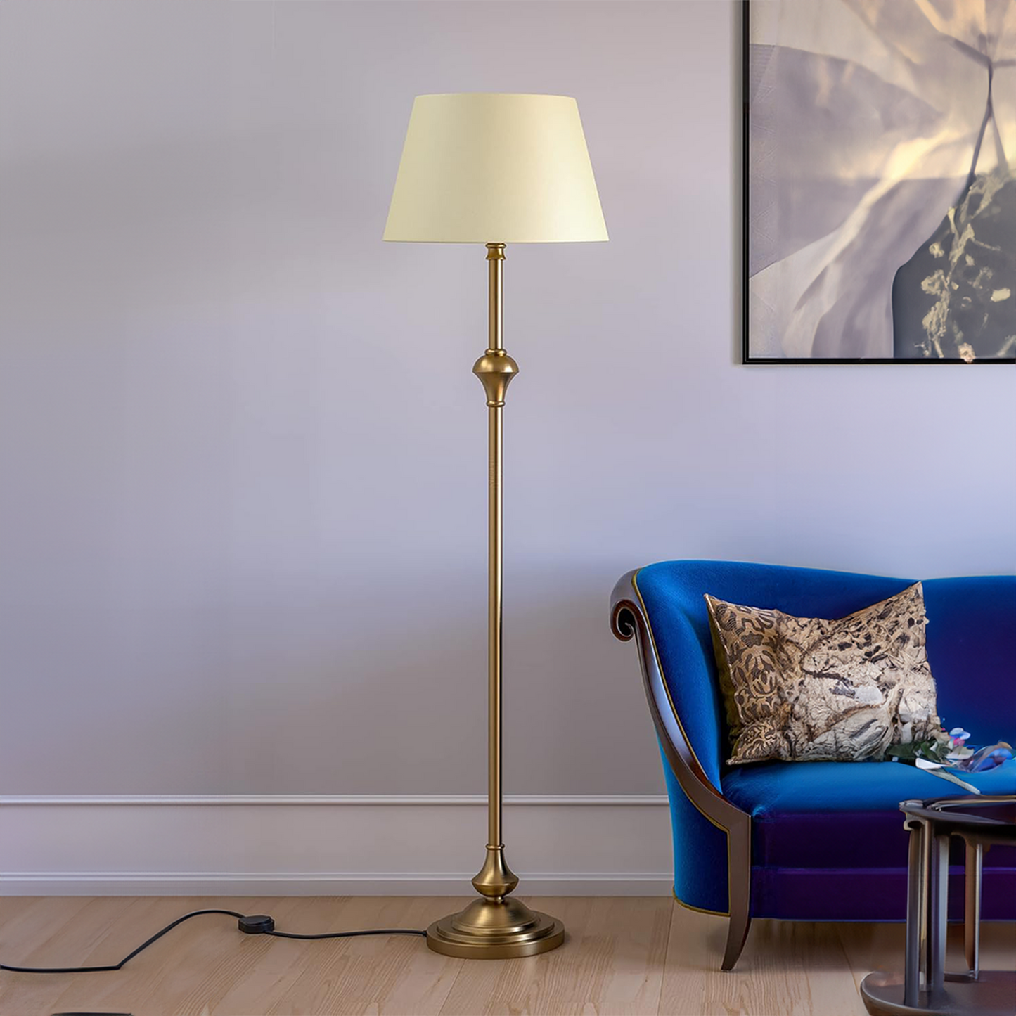 B&B Brass Antique Gold Floor Lamp