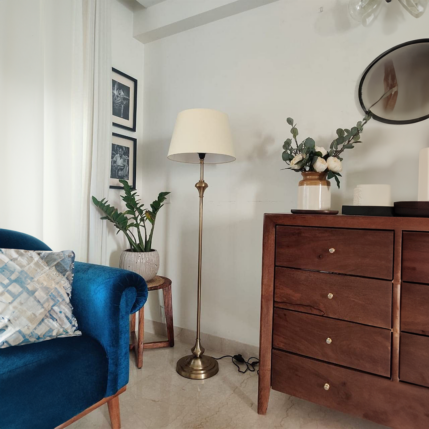 B&B Brass Antique Gold Floor Lamp