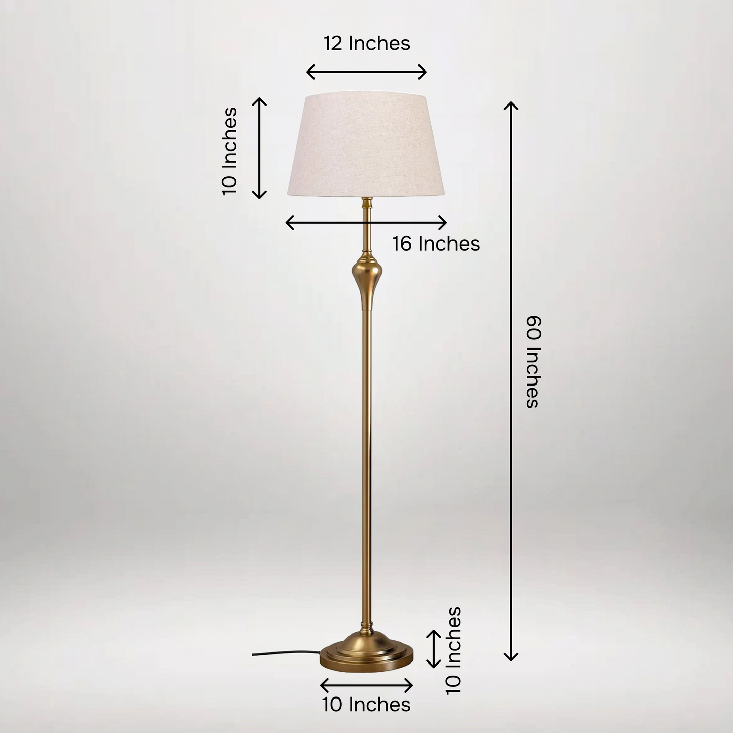 B&B Brass Antique Gold Floor Lamp