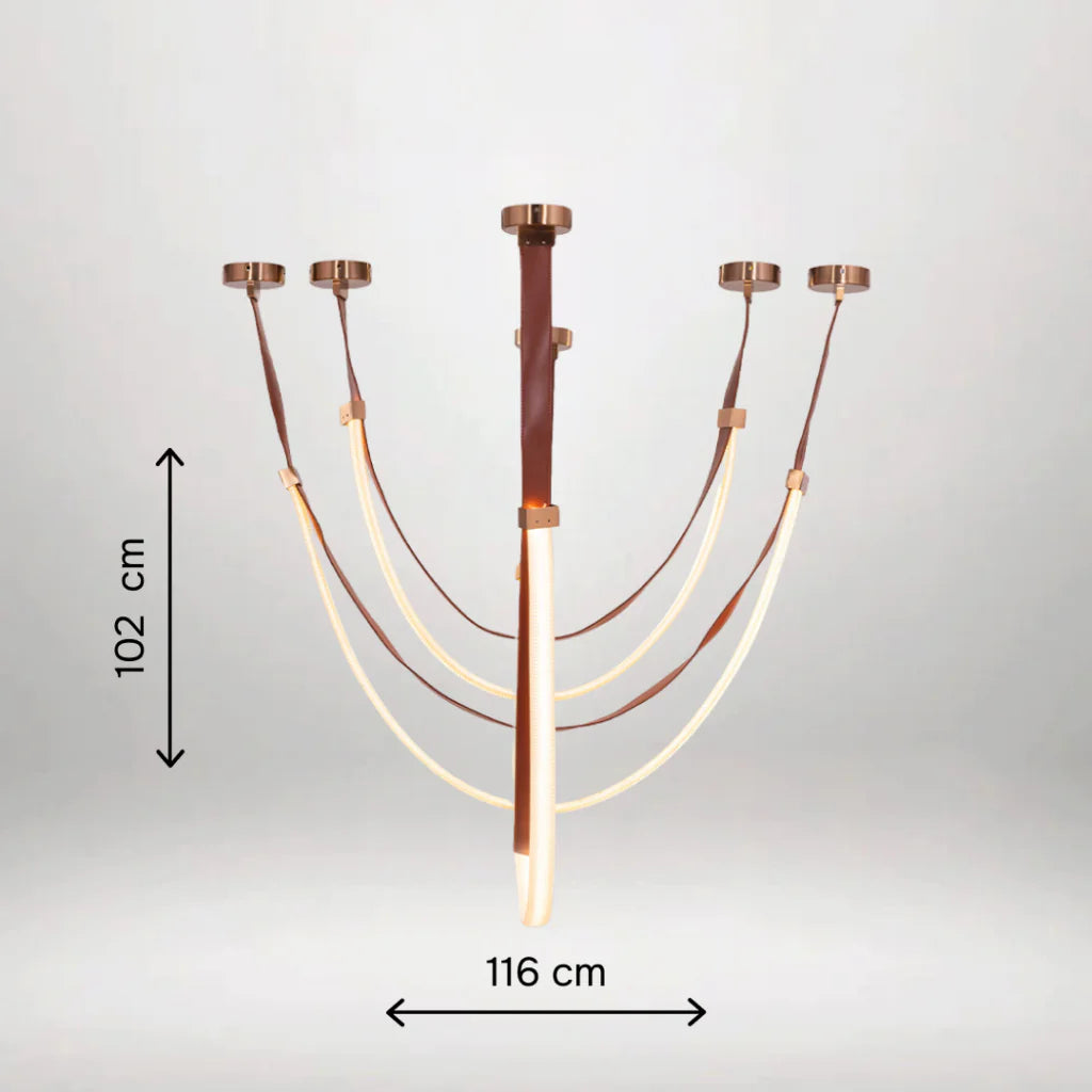 Buckle‑Up Leather Strap Chandelier – Modern Industrial Chic
