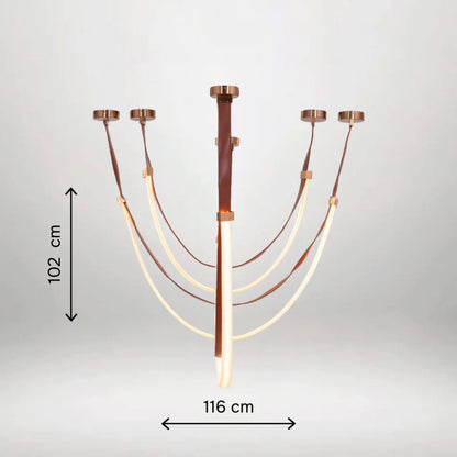 Buckle‑Up Leather Strap Chandelier – Modern Industrial Chic