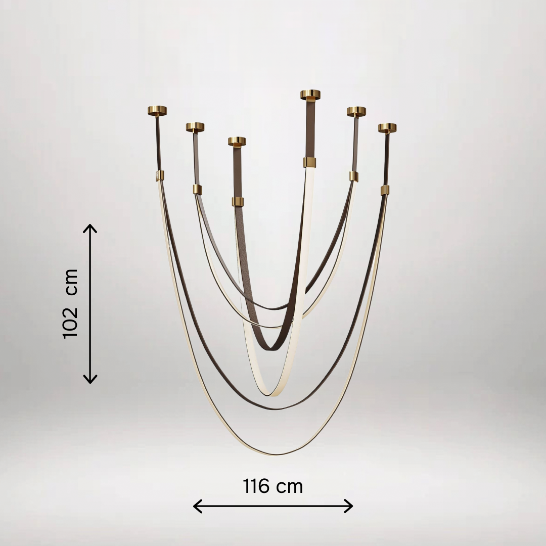 B&B Buckle Up Leather Chandelier - Black