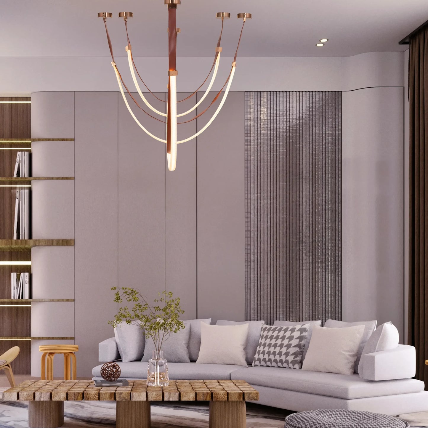 B&B Buckle Up Leather Chandelier