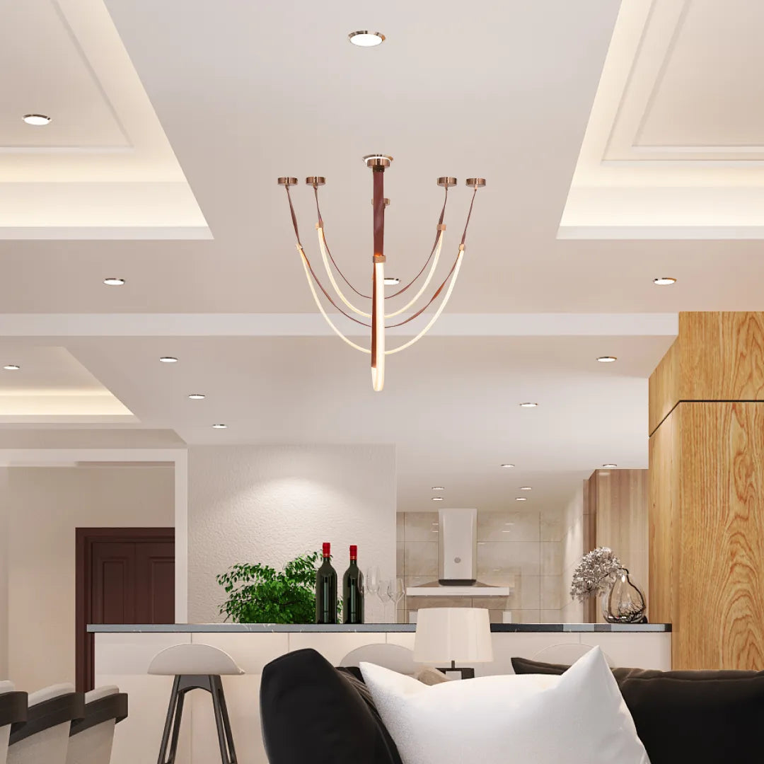 B&B Buckle Up Leather Chandelier