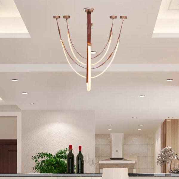 Buckle‑Up Leather Strap Chandelier – Modern Industrial Chic