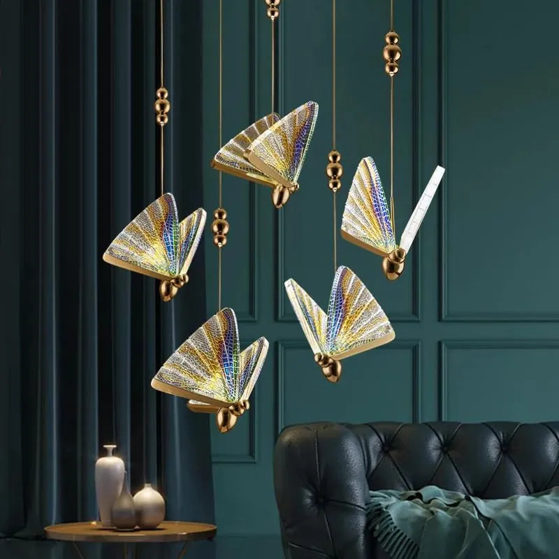 B&B Butterfly of Paradise Hanging Light (Set of 3)