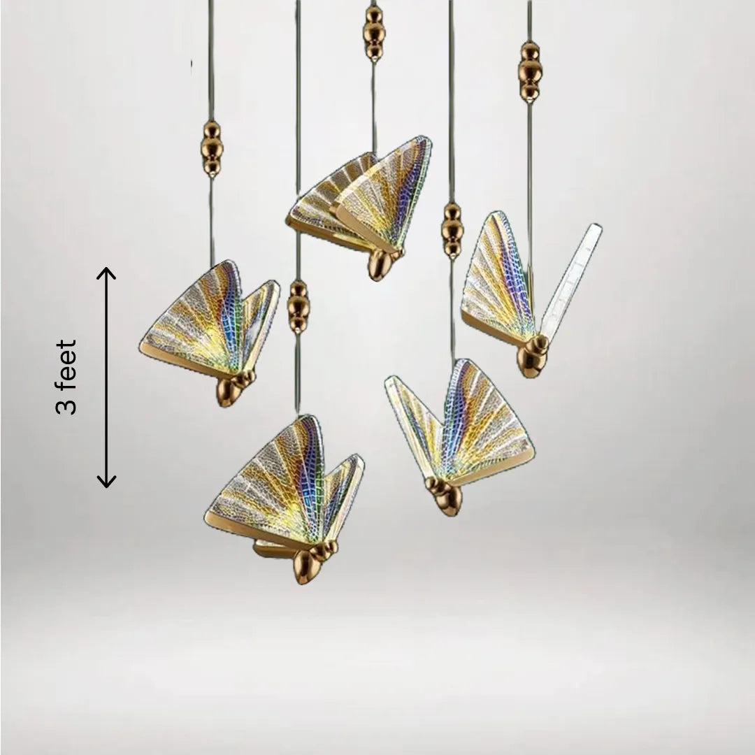 B&B Butterfly of Paradise Hanging Light (Set of 3)