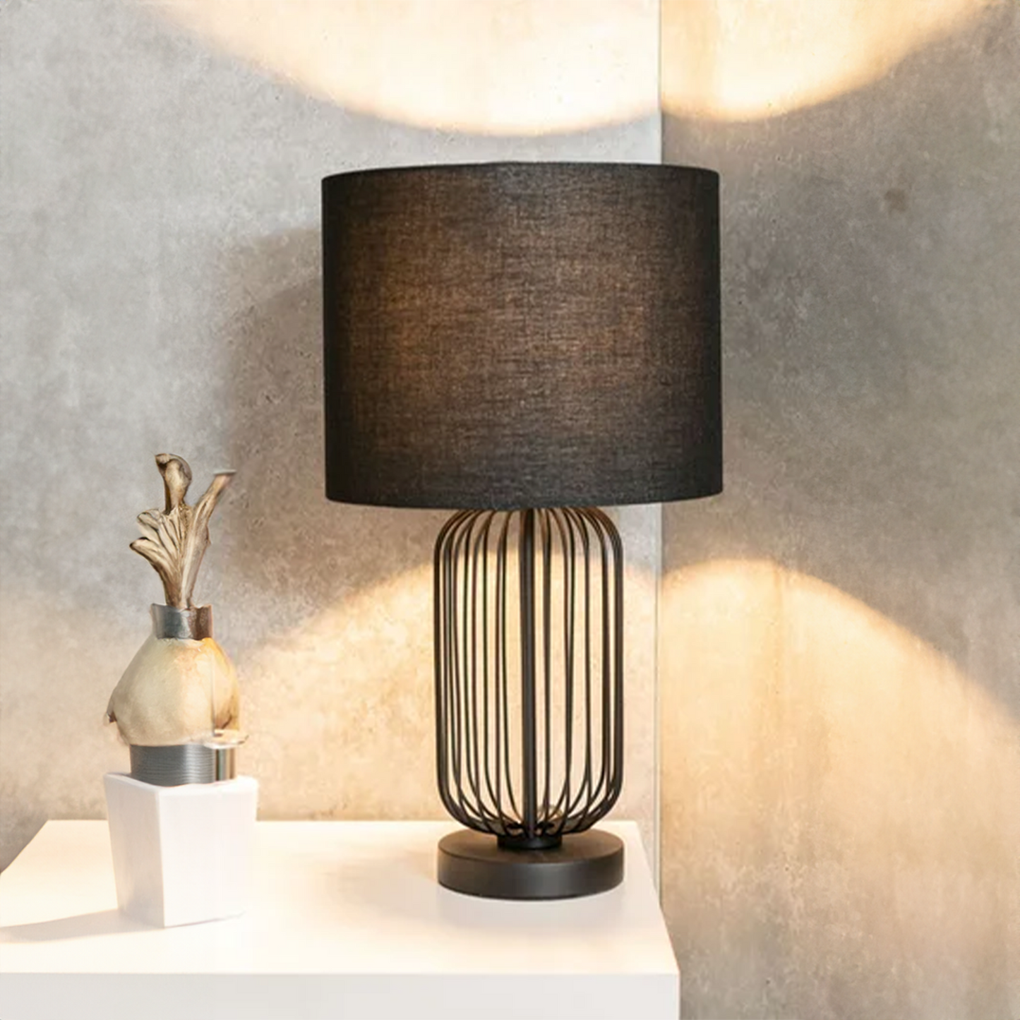 B&B Cage Metal Bedside Dimmer Touch Table Lamp