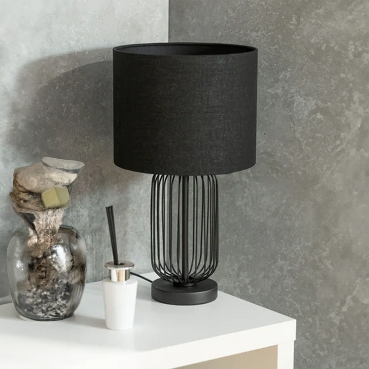 B&B Cage Metal Bedside Dimmer Touch Table Lamp