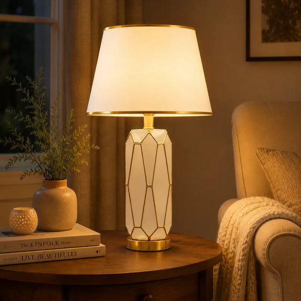 B&B Carter Faceted Body Ceramic Table Lamp
