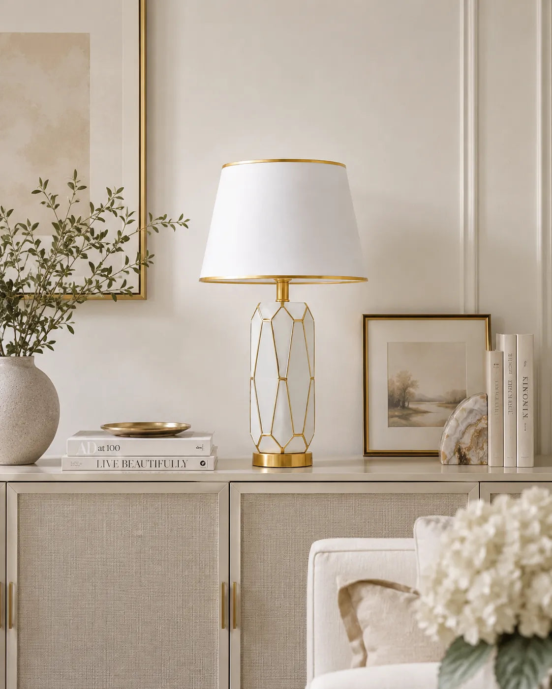 B&B Carter Faceted Body Ceramic Table Lamp - Bliss and Birch