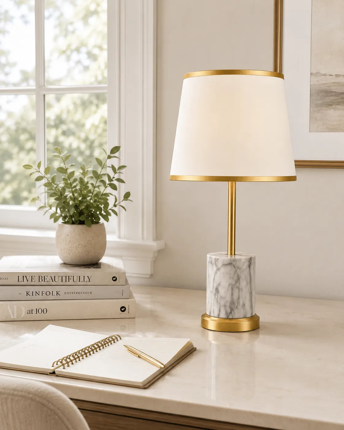 Modern Marble Texture Table Lamp - Bliss and Birch